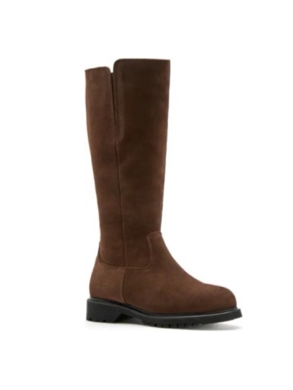 La Canadienne Helene Shearling-Lined Suede Boots in Brown, NWT, Size 11